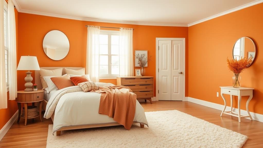 15 Orange Two Colour Combination For Bedroom Walls
