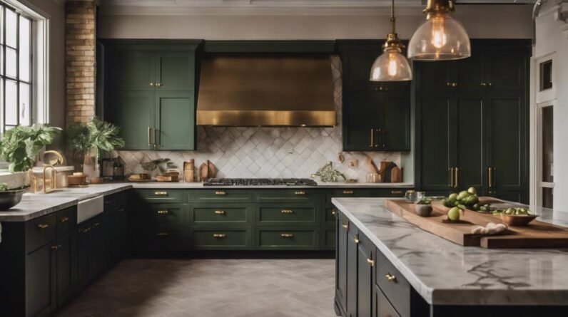 inspiring dark green kitchens