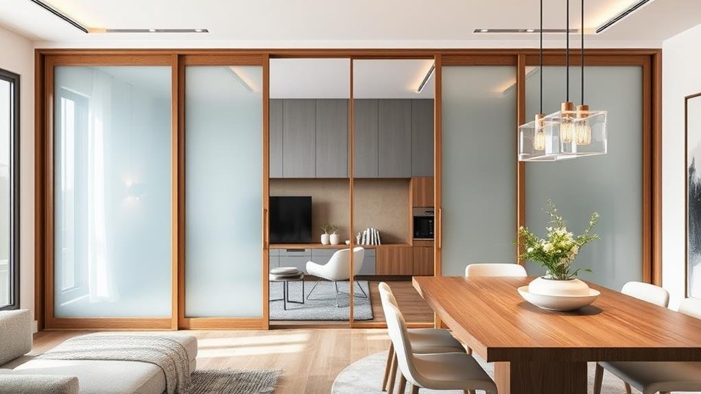A closer look at Penthouse Apartment Sliding Panel Room Divider