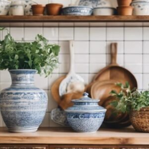 stylish open kitchen shelving